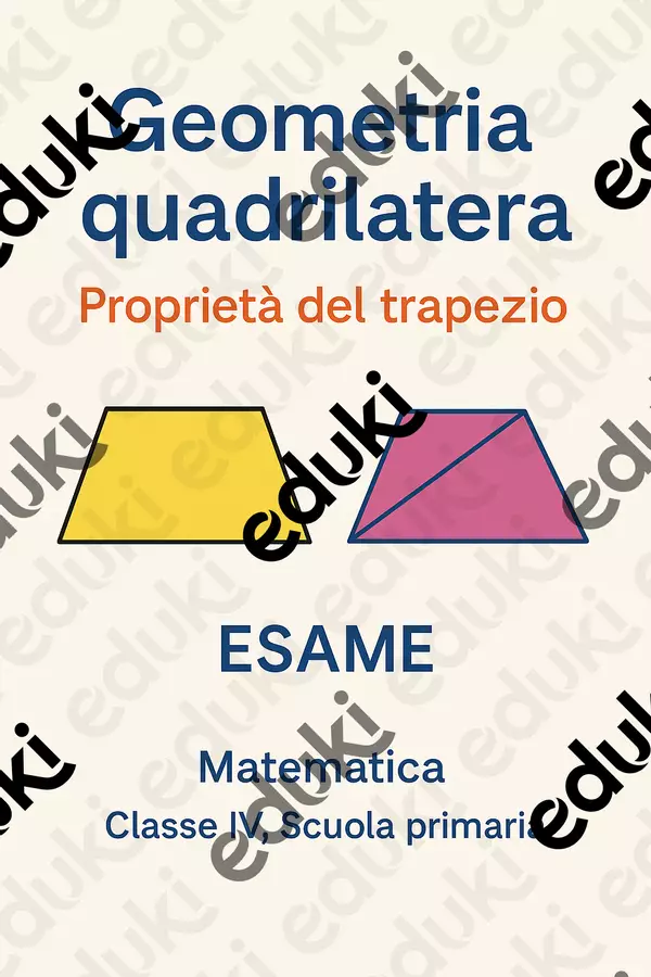 Geometria dei quadrilateri: Proprietà del trapezio Compiti in classe/Test - Geometria dei quadrilateri: Proprietà del trapezio - Matematica Insieme - Pagina di copertina