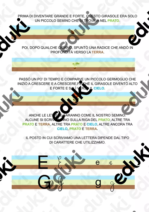 Righe di prato, terra e cielo per quaderno Materiale di supporto/inclusione - Righe di prato, terra e cielo per quaderno - Maestra Fede 🌻 - Pagina di copertina