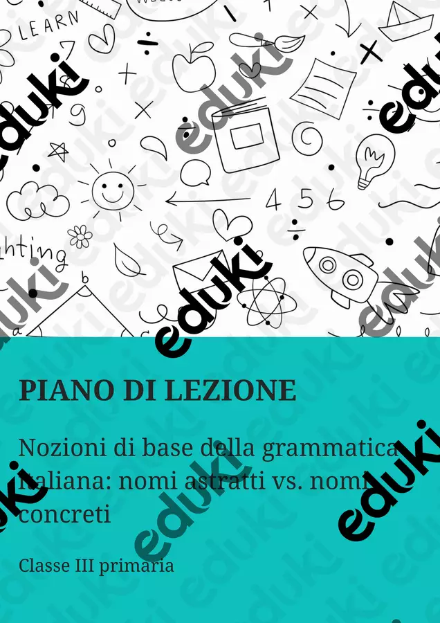 Grammatica italiana base: nomi astratti vs concreti Piani di lezione - Grammatica italiana base: nomi astratti vs concreti - Maestra di Italiano - Pagina di copertina