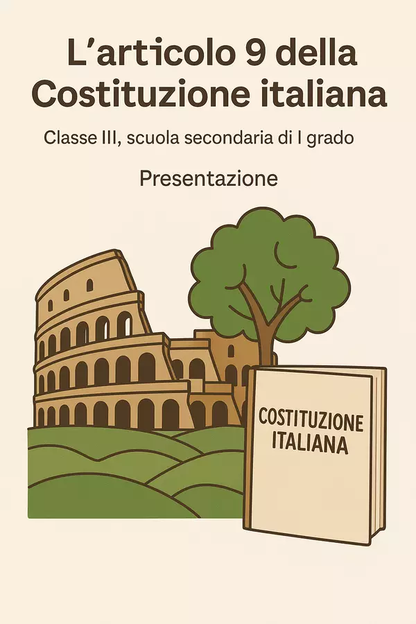 L´articolo 9 della Costituzione italiana Presentazioni / Lavagne - L´articolo 9 della Costituzione italiana - La Macchina del Sapere - Pagina di copertina