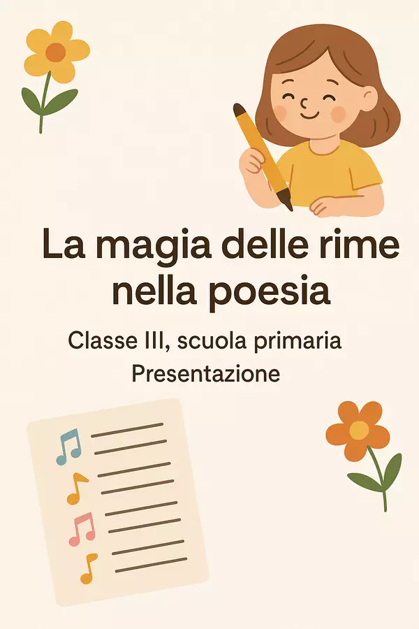 La magia delle rime nella poesia Presentazioni / Lavagne - La magia delle rime nella poesia - Maestra di Italiano - Pagina di copertina