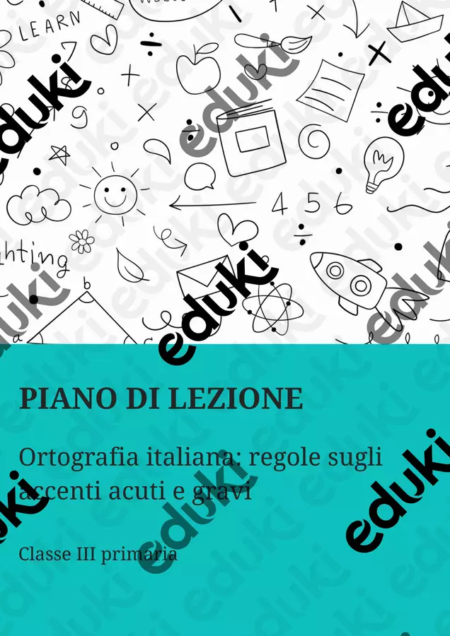 Ortografia italiana: regole sugli accenti acuti e gravi Piani di lezione - Ortografia italiana: regole sugli accenti acuti e gravi - Maestra di Italiano - Pagina di copertina