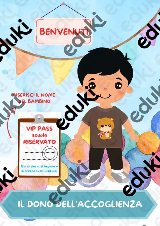 CARTELLINO BENVENUTO O BENTORNATO POST SCUOLA Altro tipo di materiale - CARTELLINO BENVENUTO O BENTORNATO POST SCUOLA - Autrice Cloody - Pagina di copertina
