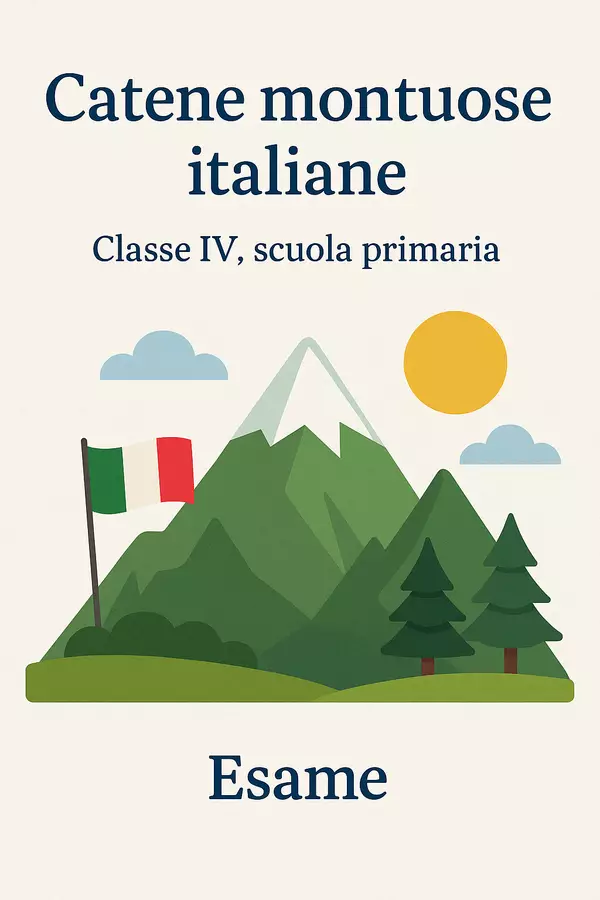 Catene montuose italiane Compiti in classe/Test - Catene montuose italiane - Maestra Geo Giulia - Pagina di copertina