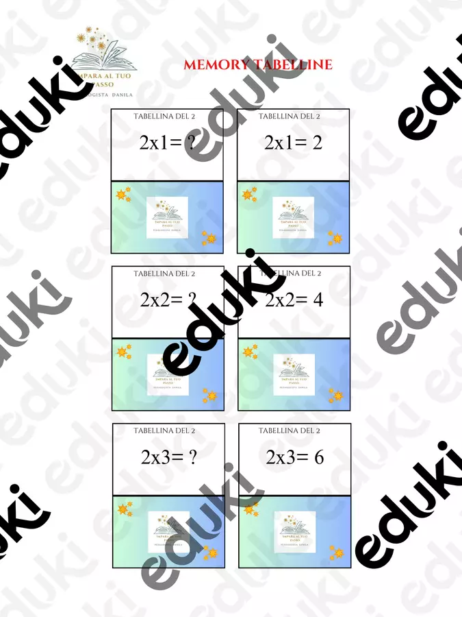 Memory delle tabelline Flashcard - Memory delle tabelline - Impara al tuo passo - Pagina di copertina
