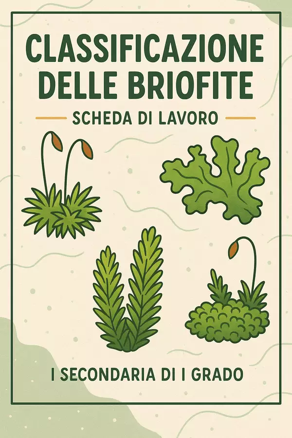 Classificazione delle briofite Esercizi - Classificazione delle briofite - Scienza Magica - Pagina di copertina