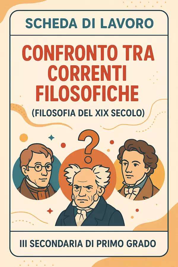 Confronto tra correnti filosofiche (Filosofia del XIX secolo) Esercizi - Confronto tra correnti filosofiche (Filosofia del XIX secolo) - La Macchina del Sapere - Pagina di copertina