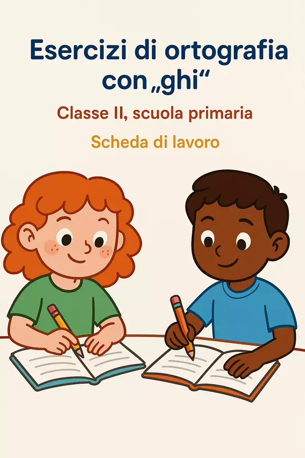 Esercizi di ortografia con "ghi" Esercizi - Esercizi di ortografia con "ghi" - Maestra di Italiano - Pagina di copertina