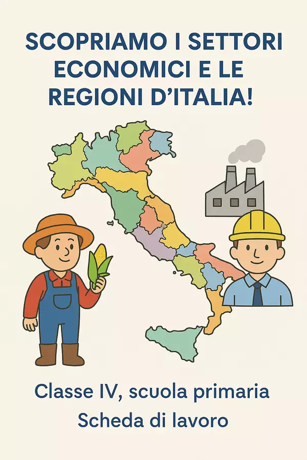 Scopriamo i settori economici e le regioni d'Italia! Esercizi - Scopriamo i settori economici e le regioni d'Italia! - Maestra Geo Giulia - Pagina di copertina