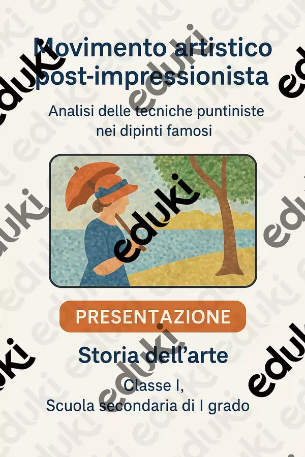 Analisi delle tecniche puntiniste nei dipinti famosi Presentazioni / Lavagne - Analisi delle tecniche puntiniste nei dipinti famosi - Scuola a Colori - Pagina di copertina