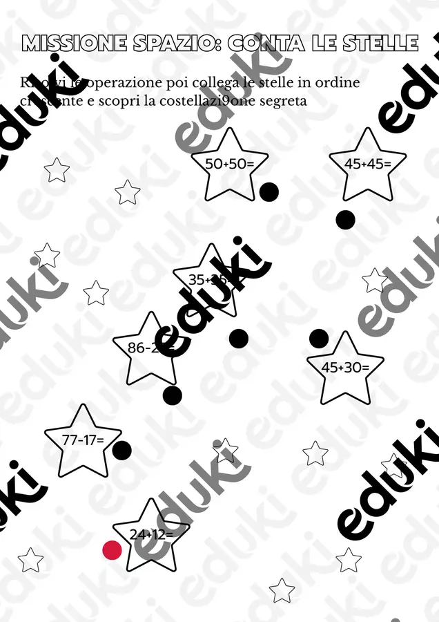 operazioni tra le stelle Esercizi - operazioni tra le stelle - Maestra Forty - Pagina di copertina