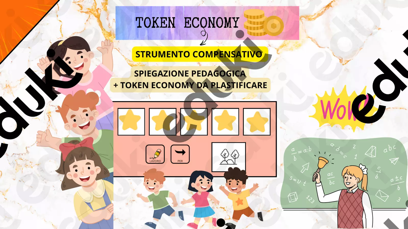 TOKEN ECONOMY (CON SPIEGAZIONE) Materiale di supporto/inclusione - TOKEN ECONOMY (CON SPIEGAZIONE) - Teacher Fra Bonny - Pagina di copertina