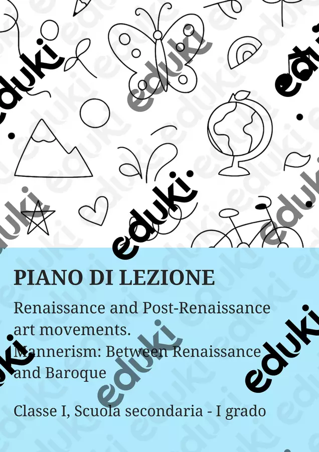 Mannerism: Between Renaissance and Baroque Piani di lezione - Mannerism: Between Renaissance and Baroque - Scuola a Colori - Pagina di copertina