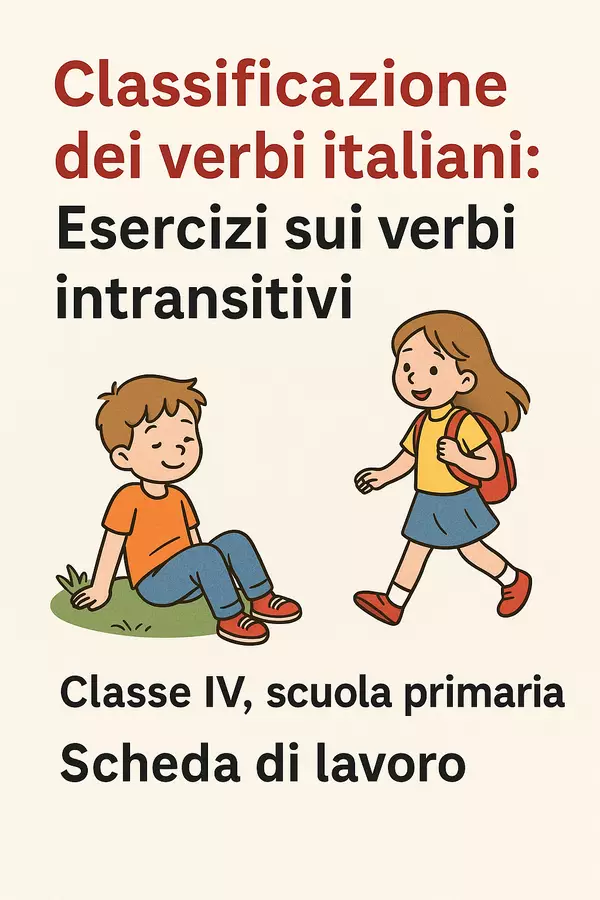 Verbi italiani: Esercizi sui verbi intransitivi Esercizi - Verbi italiani: Esercizi sui verbi intransitivi - Maestra di Italiano - Pagina di copertina