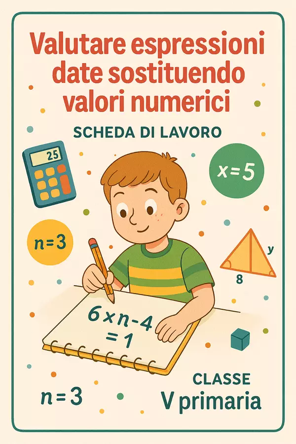 Valutare espressioni date sostituendo valori numerici Esercizi - Valutare espressioni date sostituendo valori numerici - Matematica Insieme - Pagina di copertina