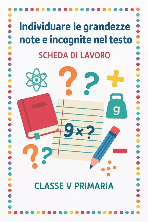 Individuare le grandezze note e incognite nel testo Esercizi - Individuare le grandezze note e incognite nel testo - Matematica Insieme - Pagina di copertina