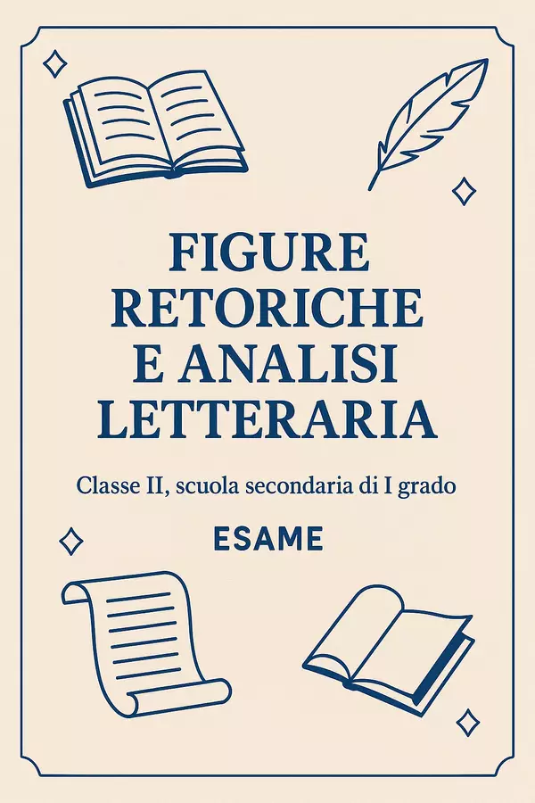 Figure retoriche e analisi letteraria Compiti in classe/Test - Figure retoriche e analisi letteraria - Maestra di Italiano - Pagina di copertina