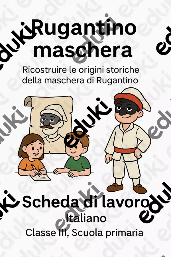 Ricostruire le origini storiche della maschera di Rugantino Schede informative - Ricostruire le origini storiche della maschera di Rugantino - Maestra di Italiano - Pagina di copertina