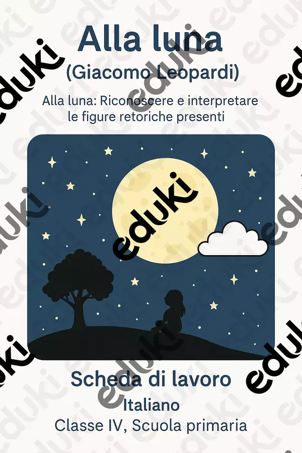 Alla luna: Riconoscere e interpretare le figure retoriche presenti Schede informative - Alla luna: Riconoscere e interpretare le figure retoriche presenti - Maestra di Italiano - Pagina di copertina
