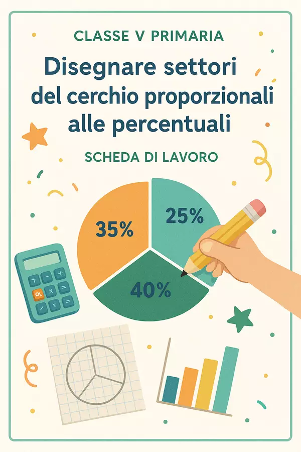 Disegnare settori del cerchio proporzionali alle percentuali Esercizi - Disegnare settori del cerchio proporzionali alle percentuali - Matematica Insieme - Pagina di copertina