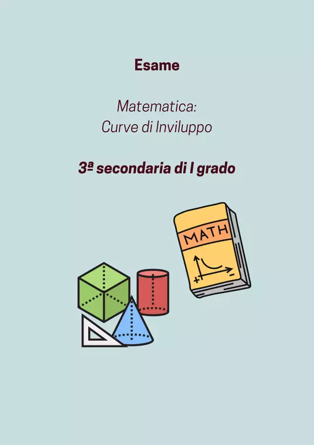Esame di Matematica: Curve di Inviluppo Compiti in classe/Test - Esame di Matematica: Curve di Inviluppo - Matematica Insieme - Pagina di copertina