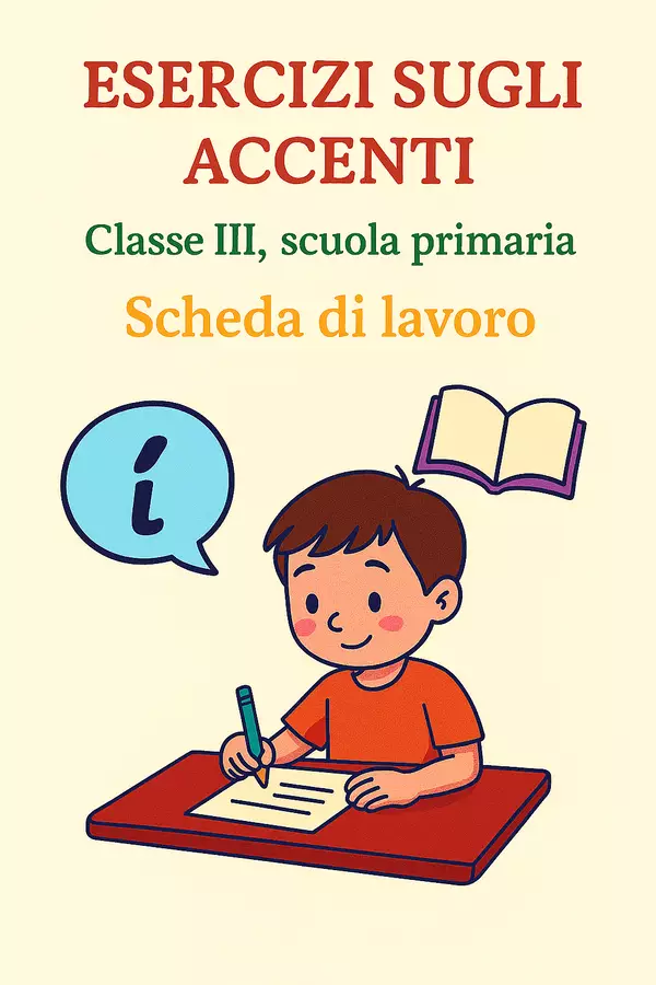 Ortografia italiana: esercizi sugli accenti Esercizi - Ortografia italiana: esercizi sugli accenti - Maestra di Italiano - Pagina di copertina