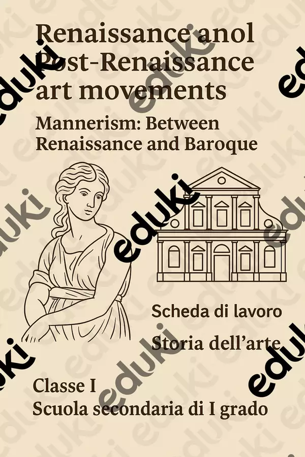 Mannerism Between Renaissance and Baroque Schede informative - Mannerism Between Renaissance and Baroque - Scuola a Colori - Pagina di copertina