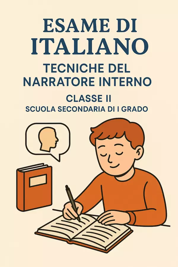 Esame di italiano: tecniche del narratore interno Compiti in classe/Test - Esame di italiano: tecniche del narratore interno - Maestra di Italiano - Pagina di copertina