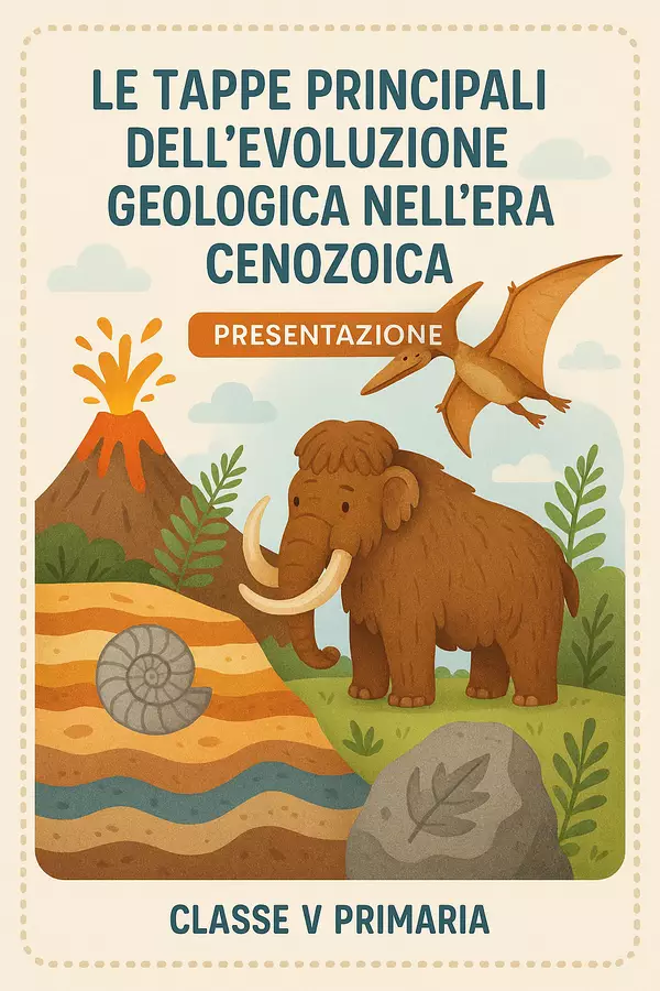 Ricostruire le tappe principali dell'evoluzione geologica nell'era cenozoica Presentazioni / Lavagne - Ricostruire le tappe principali dell'evoluzione geologica nell'era cenozoica - Maestra Geo Giulia - Pagina di copertina