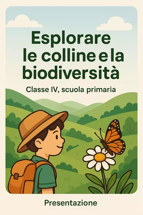 Esplorare le colline e la biodiversità Presentazioni / Lavagne - Esplorare le colline e la biodiversità - Maestra Geo Giulia - Pagina di copertina