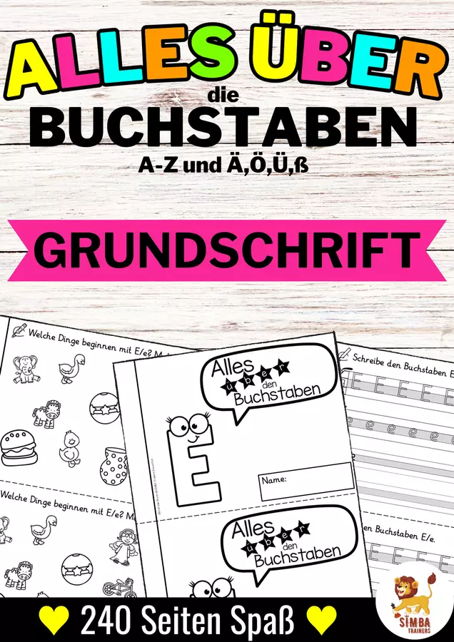 Alles über die Buchstaben A-Z + Ä,Ö,Ü und ß Buchstabeneinführung - Heft (Grundschrift) | Tedesco Esercizi - Alles über die Buchstaben A-Z + Ä,Ö,Ü und ß Buchstabeneinführung - Heft (Grundschrift) | Tedesco - SIMBA Trainers Education - Pagina di copertina