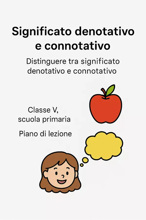 Distinguere tra significato denotativo e connotativo Piani di lezione - Distinguere tra significato denotativo e connotativo - Maestra di Italiano - Pagina di copertina
