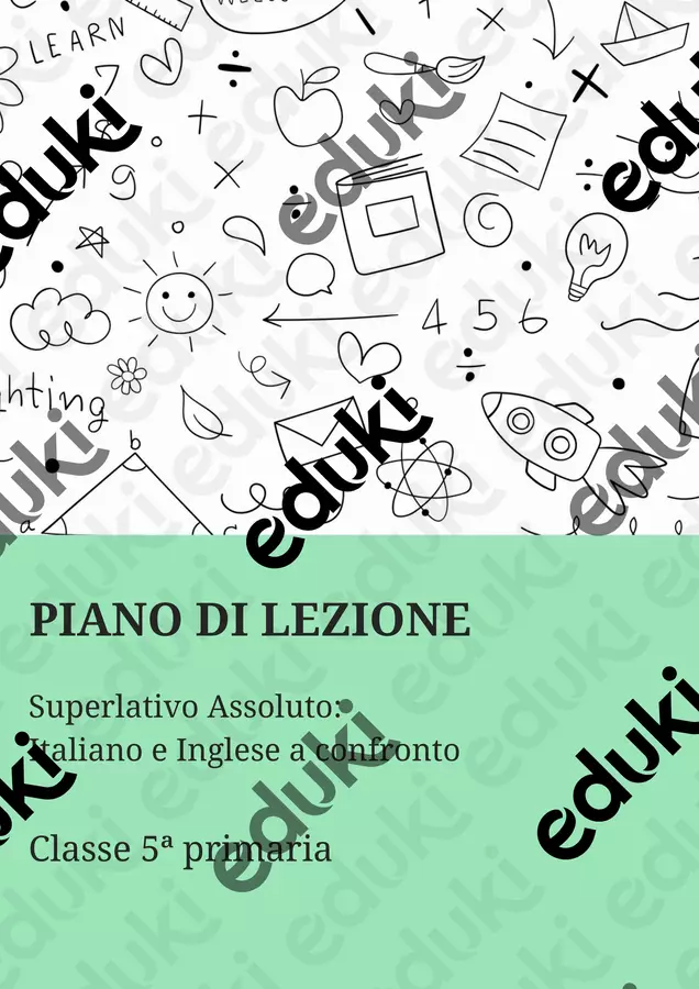 Superlativo Assoluto: Confronto tra Italiano e Inglese Piani di lezione - Superlativo Assoluto: Confronto tra Italiano e Inglese - English Classroom 🇬🇧 - Pagina di copertina