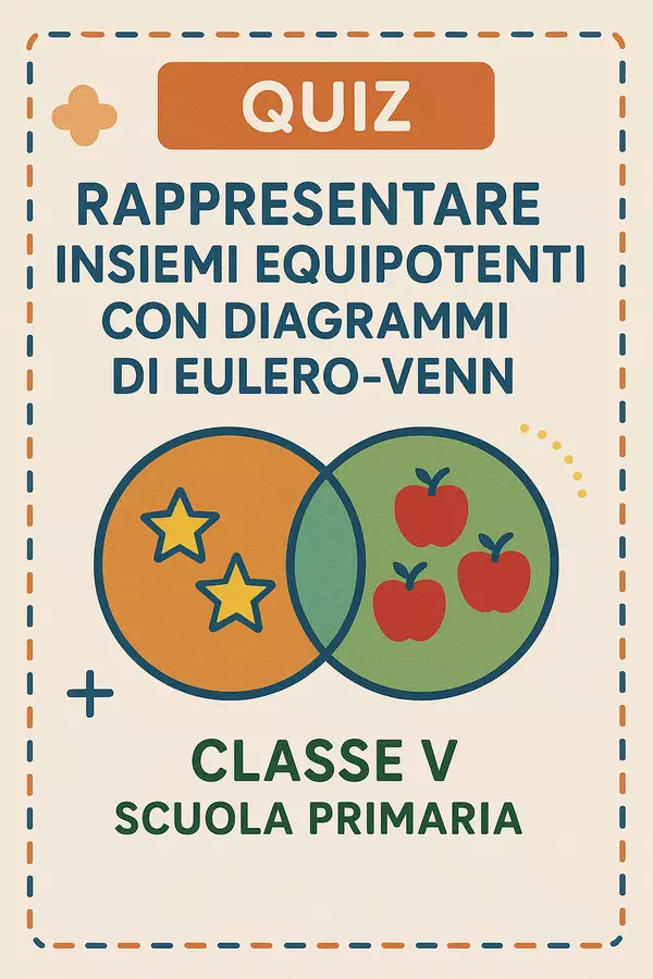 Quiz: Rappresentare insiemi equipotenti con diagrammi di Eulero-Venn Quiz - Quiz: Rappresentare insiemi equipotenti con diagrammi di Eulero-Venn - Matematica Insieme - Pagina di copertina