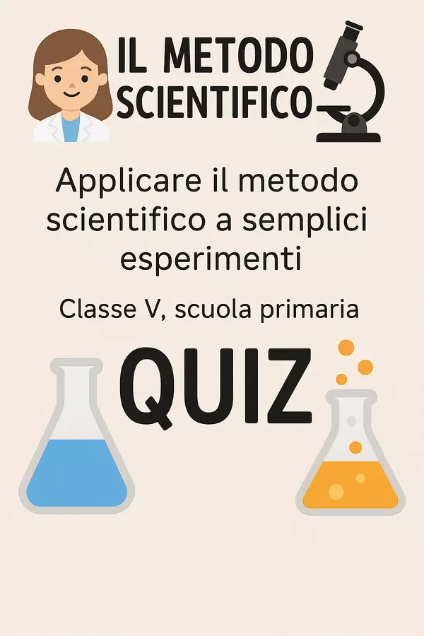 Applicare il metodo scientifico a semplici esperimenti Quiz - Applicare il metodo scientifico a semplici esperimenti - Scienza Magica - Pagina di copertina
