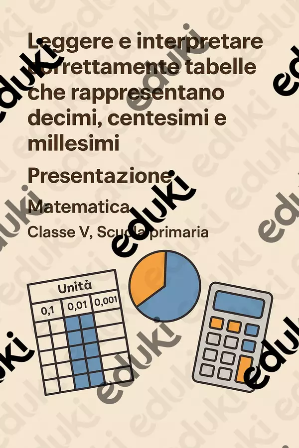 Leggere e interpretare correttamente tabelle che rappresentano decimi, centesimi e millesimi Presentazioni / Lavagne - Leggere e interpretare correttamente tabelle che rappresentano decimi, centesimi e millesimi - Matematica Insieme - Pagina di copertina