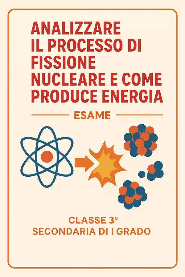 Esame processo di fissione nucleare e produzione di energia Compiti in classe/Test - Esame processo di fissione nucleare e produzione di energia - Scienza Magica - Pagina di copertina