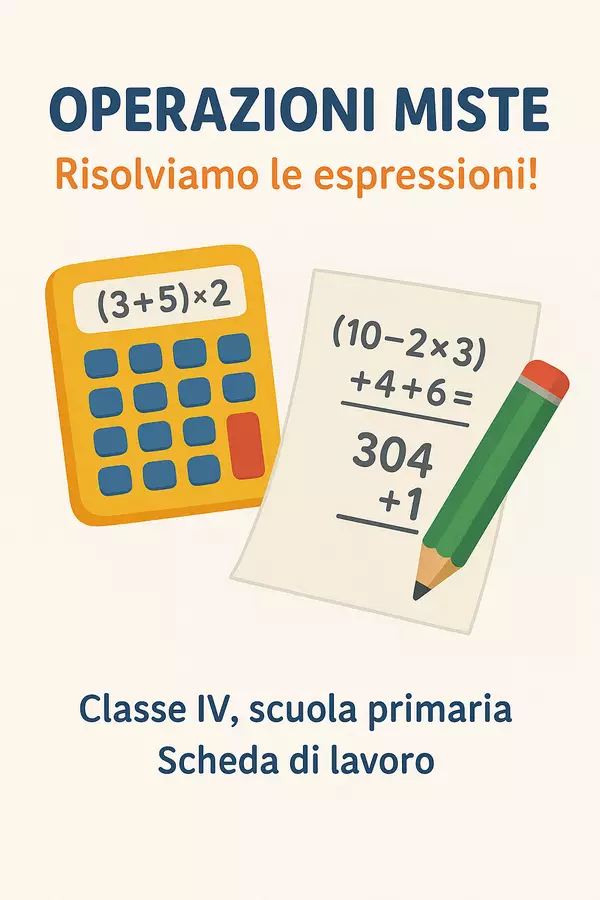 Operazioni miste: Risolviamo le espressioni! Esercizi - Operazioni miste: Risolviamo le espressioni! - Matematica Insieme - Pagina di copertina