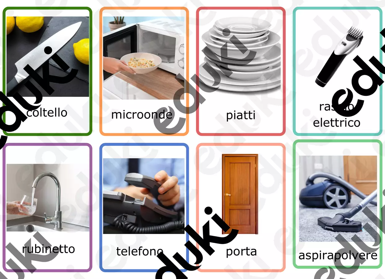 Oggetti flash cards. Materiale di supporto/inclusione - Oggetti flash cards. - ABA teach - Pagina di copertina