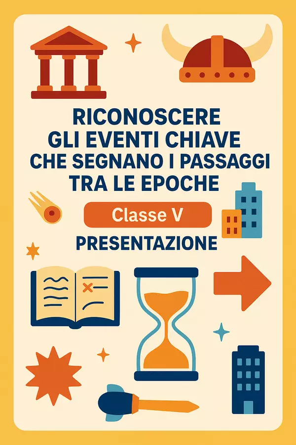 Riconoscere gli eventi chiave che segnano i passaggi tra le epoche Presentazioni / Lavagne - Riconoscere gli eventi chiave che segnano i passaggi tra le epoche - La Macchina del Sapere - Pagina di copertina