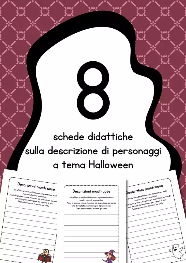 Descrivi il mostro - schede didattiche di Halloween Esercizi - Descrivi il mostro - schede didattiche di Halloween - MilleLibriPerBambini - Pagina di copertina