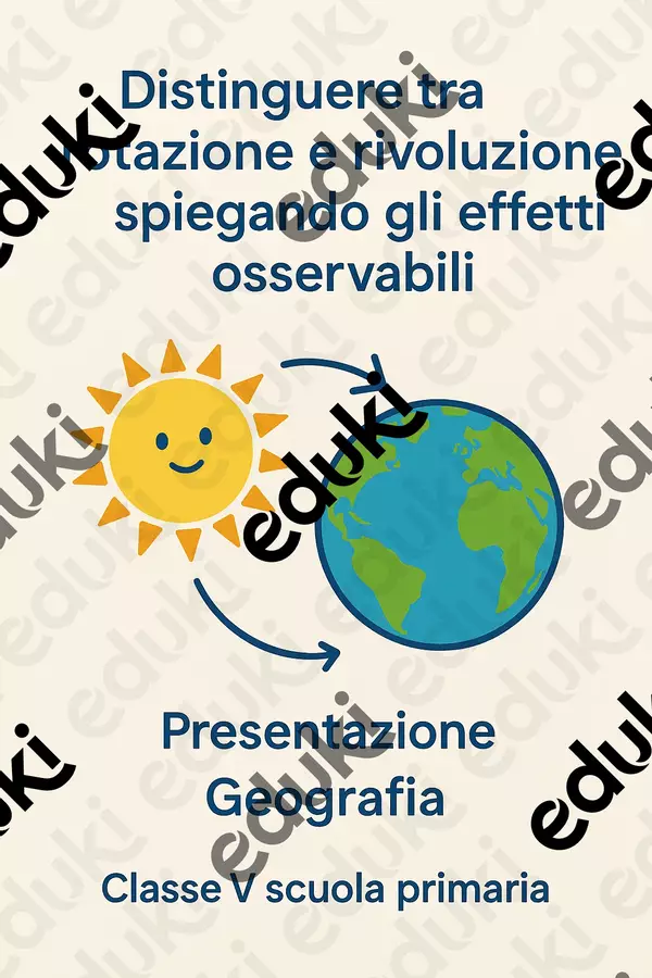Distinguere tra rotazione e rivoluzione spiegando gli effetti osservabili Presentazioni / Lavagne - Distinguere tra rotazione e rivoluzione spiegando gli effetti osservabili - Maestra Geo Giulia - Pagina di copertina