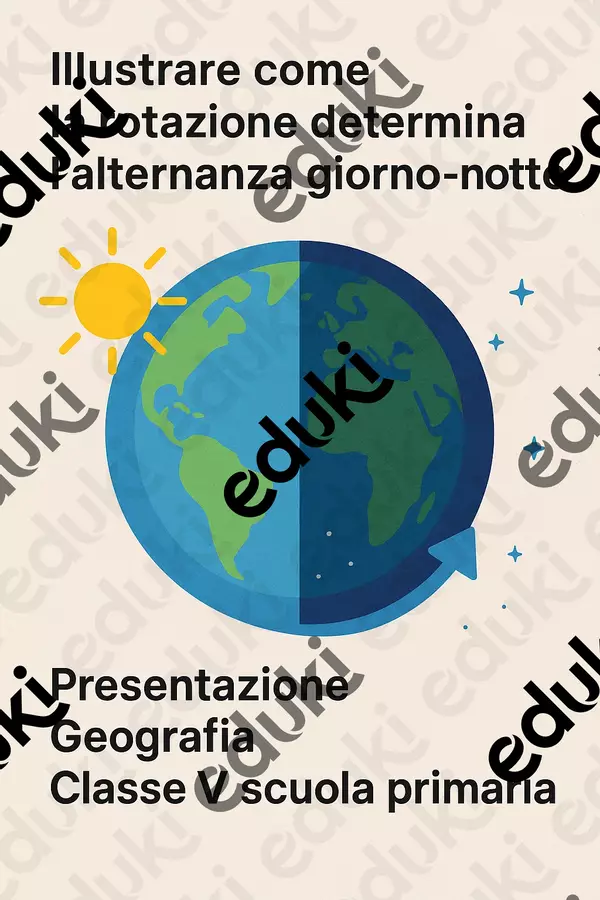 Illustrare come la rotazione determina l’alternanza giorno–notte pres Presentazioni / Lavagne - Illustrare come la rotazione determina l’alternanza giorno–notte pres - Maestra Geo Giulia - Pagina di copertina