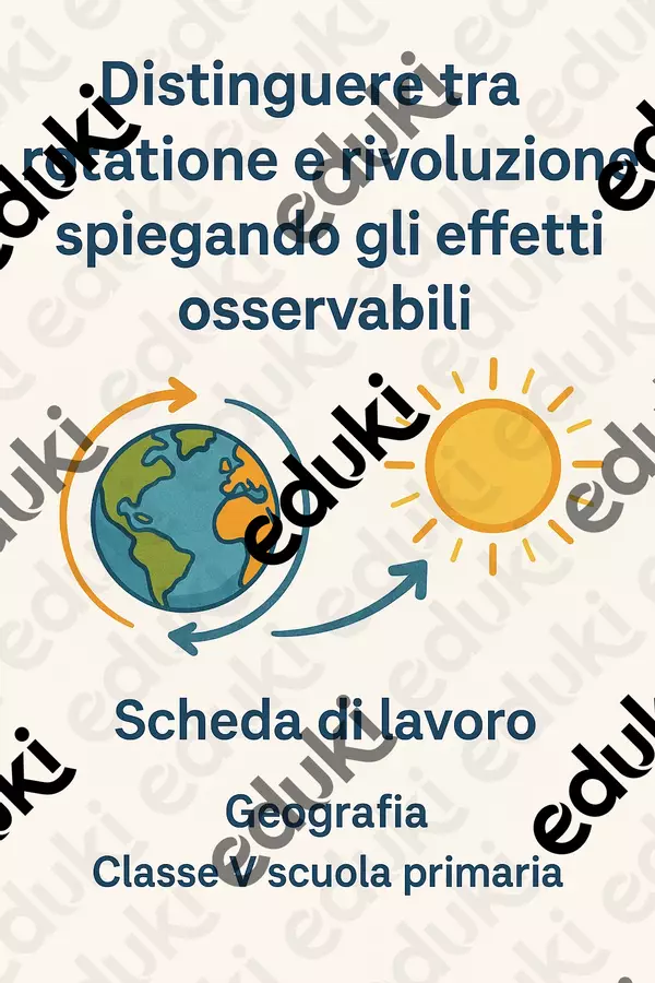 Distinguere tra rotazione e rivoluzione spiegando gli effetti osservabili Schede informative - Distinguere tra rotazione e rivoluzione spiegando gli effetti osservabili - Maestra Geo Giulia - Pagina di copertina