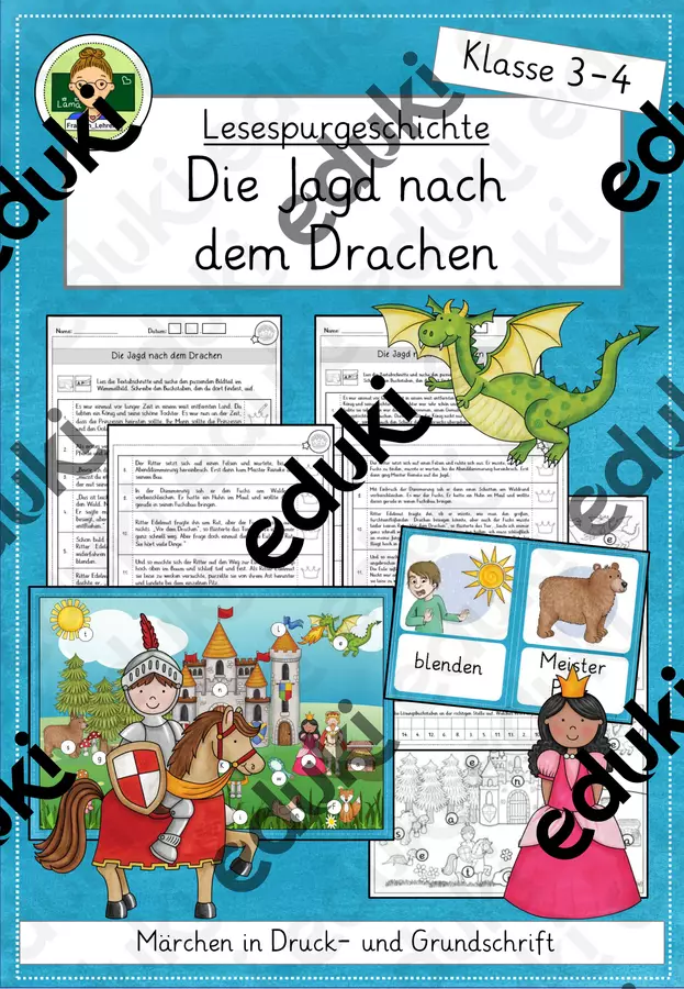 DaF - Storia con traccia di lettura (fiaba): Die Jagd nach dem Drachen Esercizi - DaF - Storia con traccia di lettura (fiaba): Die Jagd nach dem Drachen - Fraulein_Lehrerin - Pagina di copertina