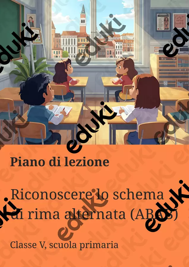 Riconoscere lo schema di rima alternata (ABAB) Piani di lezione - Riconoscere lo schema di rima alternata (ABAB) - Maestra di Italiano - Pagina di copertina