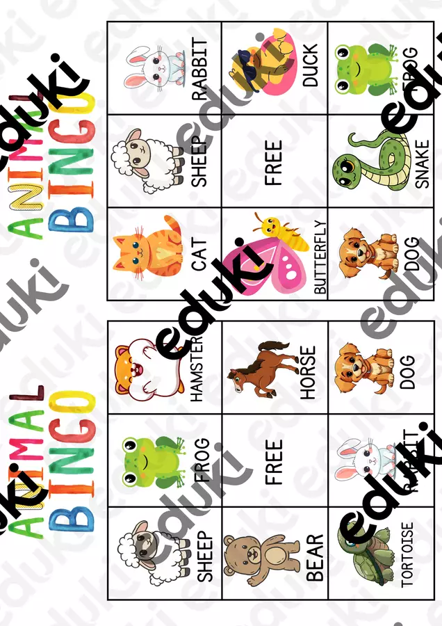 ANIMAL BINGO FOR YOUNG ENGLISH LEARNERS Materiale di supporto/inclusione - ANIMAL BINGO FOR YOUNG ENGLISH LEARNERS - TEACHERMARIKA - Pagina di copertina