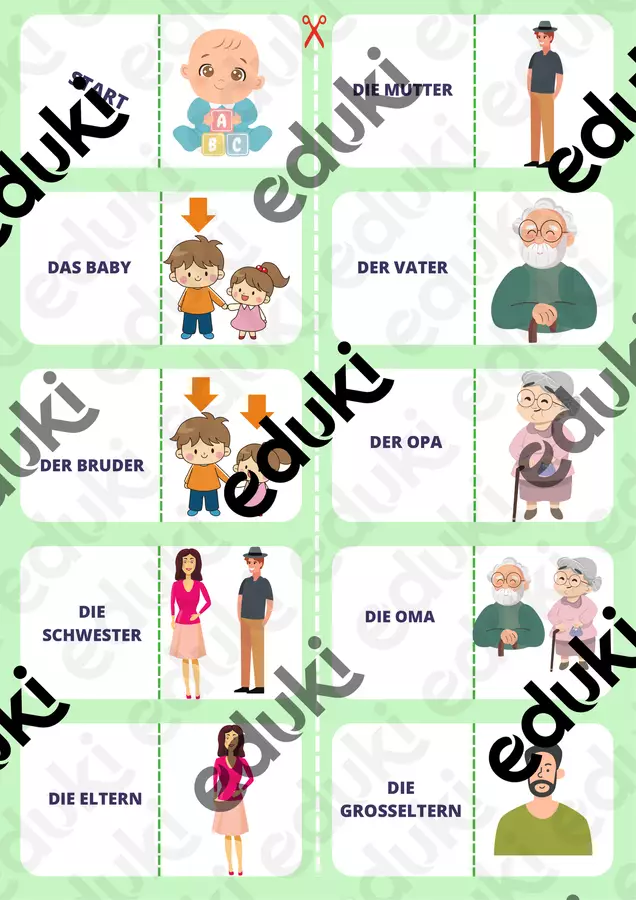 Domino die Familie (Deutsch lernen als Fremdsprache) Materiale di supporto/inclusione - Domino die Familie (Deutsch lernen als Fremdsprache) - AlessioundAgnese - Pagina di copertina