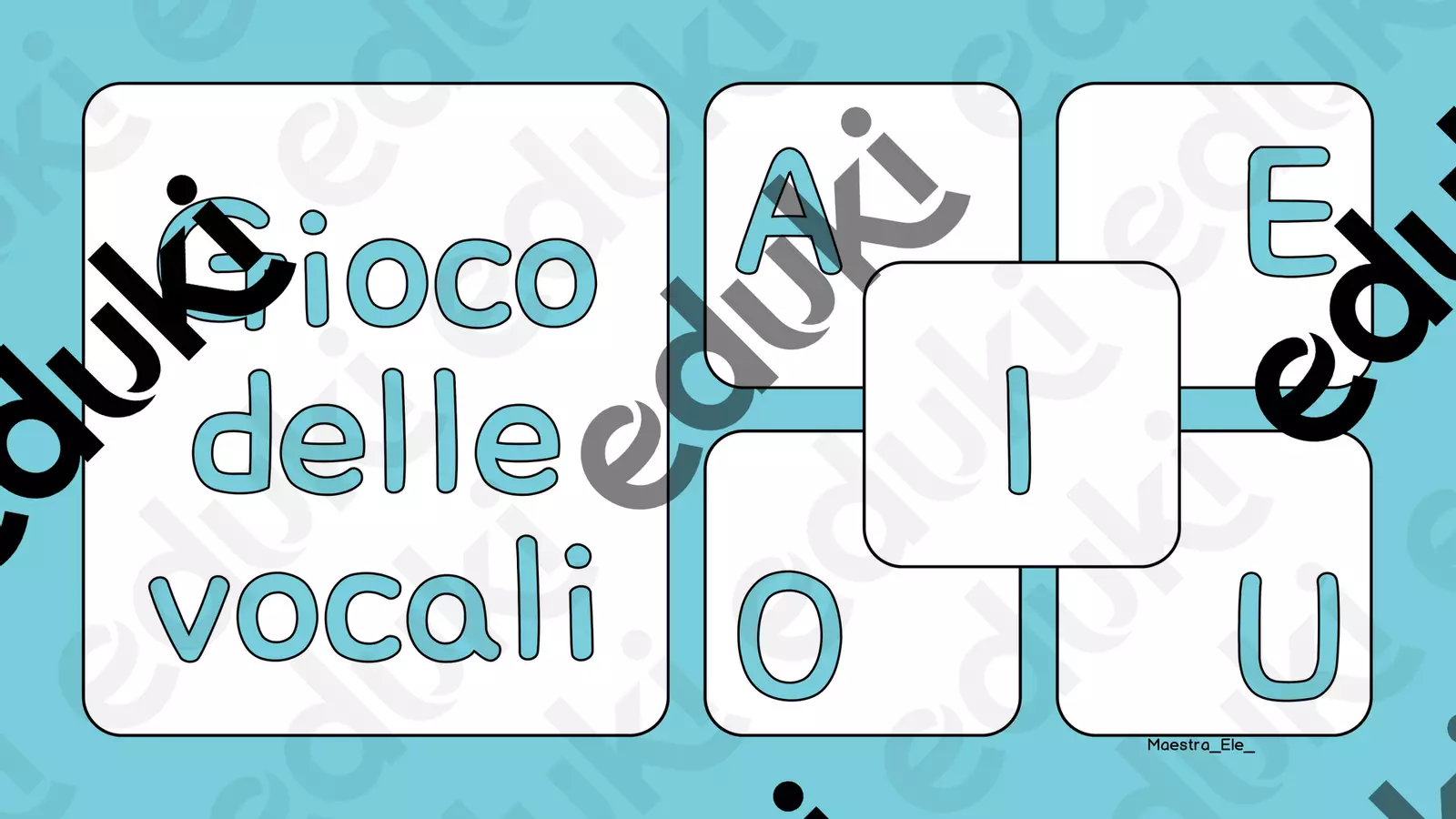 Gioco delle vocali - 1 LIVELLO - MAIUSCOLO Flashcard - Gioco delle vocali - 1 LIVELLO - MAIUSCOLO - Maestra_Ele_ - Pagina di copertina
