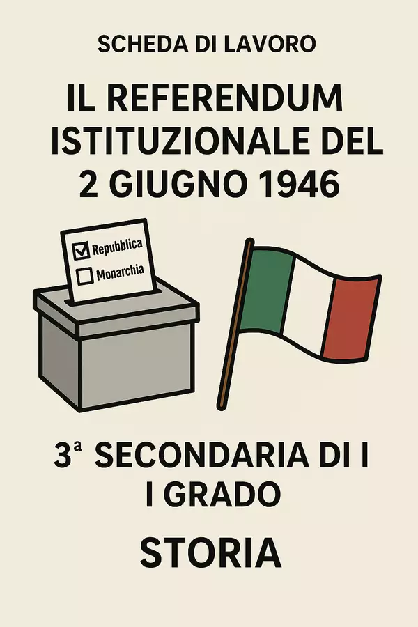 Il Referendum del 2 Giugno 1946: Nascita della Repubblica Italiana Esercizi - Il Referendum del 2 Giugno 1946: Nascita della Repubblica Italiana - La Macchina del Sapere - Pagina di copertina